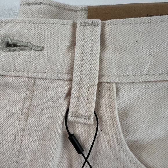 Calvin Klein Women Cropped Wide Leg Zip Fly Mid Rise Jeans Beige Size 26 - Picture 4 of 16